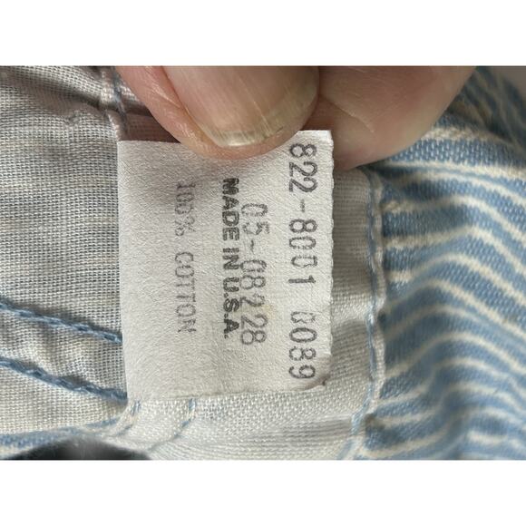 Vintage Oshkosh Engineer Stripe Light Blue Overalls 3-6M Made In The USA Train - Picture 7 of 7